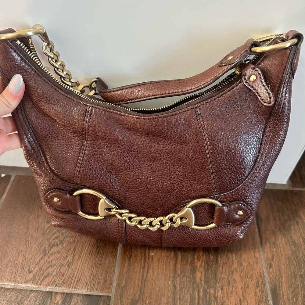 Cherry brown Michael kors hand bag